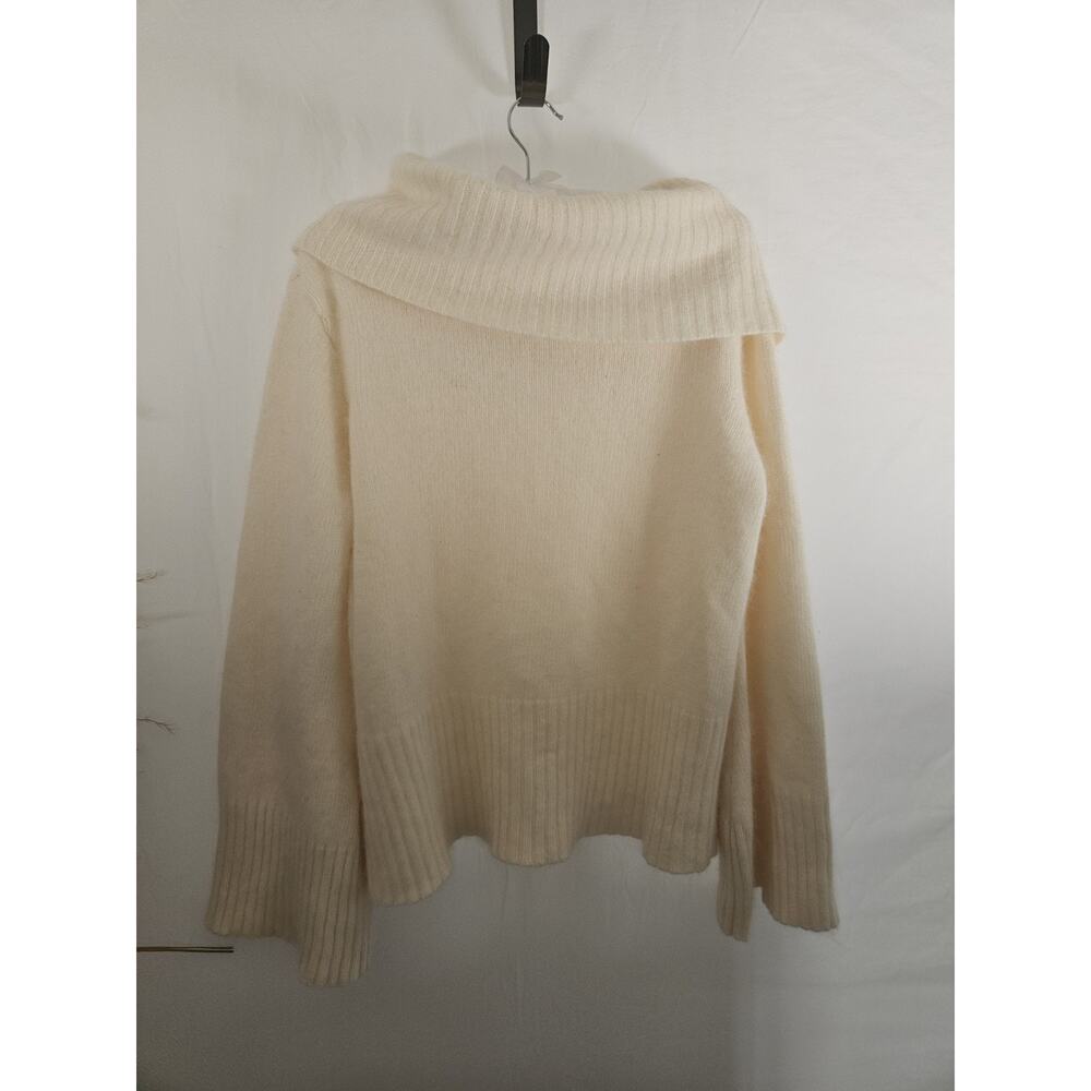 Vintage Angora Blend Sweater Cream Cowl Neck Bell Sleeve Spiegel XL Fits Medium - Picture 4 of 9